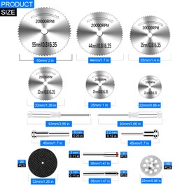 44Pcs Auxiren Cutting Wheel Kit for Dremel Rotary Tools, Mini HSS Circular Saw Blades Cutter, Resin Cutting Discs, 545 Diamond Cut Off Wheels for Cutting Wood, Metal, Plastic, PVC, Glass, Tile, Stone