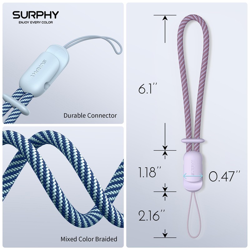 SURPHY Wrist Strap Lanyard for Phone, 2 Pack Adjustable Combination