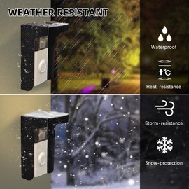 Tebbomp Doorbell Rain Cover Ring Doorbell Anti-Glare Cover, Steel Doorbell Weather-Blocking Cover Protection for Most Doorbells