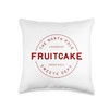 North Pole Sweets Dept Fruitcake Christmas Food Logo Throw Pillow