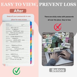 YeeCASE Password Keeper Book with Colorful Alphabetical Tabs, 5.8”x8.4” Hardcover Password Log-Book, 200 Pages/100 Sheets Password Notebook Organizer for Internet Website Address Login (Pink)