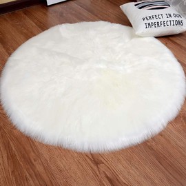 Faux Lambskin fleece rug, 60 x 90 cm, artificial fur, long hair, decorative sofa/bedroom rug, 45 x 45 cm