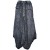 Gheri Women's Cotton Distressed Open Pocket High Low Skirt, Black