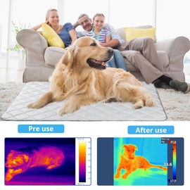 Dog Cooling Mat, Washable Dogs Cats Pet Non-Toxic Cooling Pads Summer Sleeping Kennel Mats，Pet Self Cool Ice Blanket for Indoor & Outdoor Dog Beach Essentials Light Gray Small