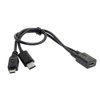 NFHK USB-C to MicroUSB Adapter, 2-Port, AWG 28, Black Micro