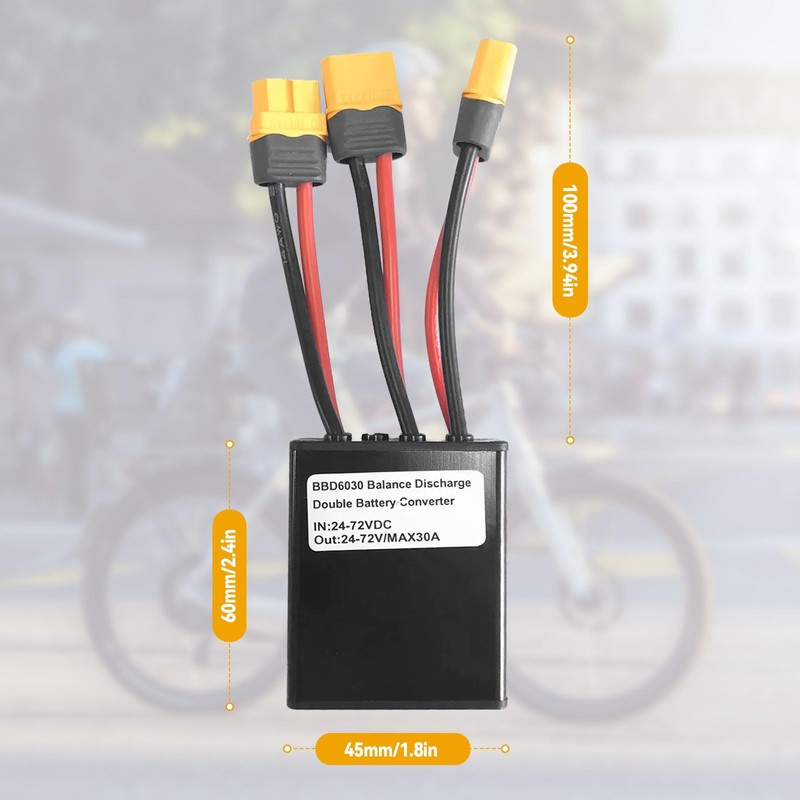 Double Battery Discharge Converter for E-Bike,DC 20V-72V DC Dual Battery