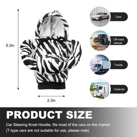 DXNQ Car Gear Shift Hoodie Cover, Fashionable Gear Shift Knob Protector, Zebra, 6.9 x 2.6 inches