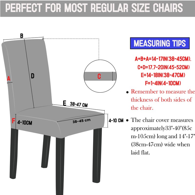Qubjus Dining Table Chair Covers, Solid PU Leather Waterproof Oilproof