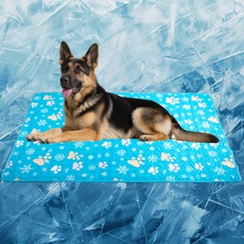 Self-Cooling Mat for Dogs Extra Large, 59'' x 39'' Washable Dog Ice Silk Self Cooling Mat for Indoor & Outdoor Dog Mat with Cooling Pad Non-Slip&Foldable Summer Reusable Pet