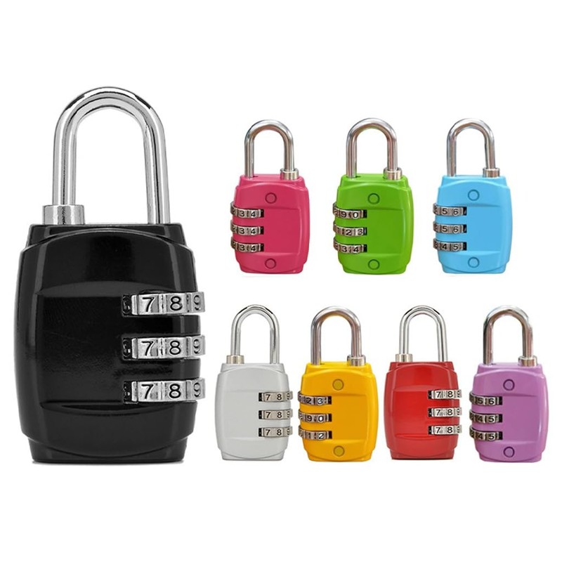 Kellegour 8 Pcs Luggage Locks 3 Digit Combination Padlock,Resettable Code