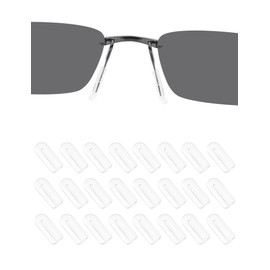 DROGO 12 Pairs Silicone Eyeglass Nose Pads, 12mm Clear Rectangle Replacement Nose Pieces, Anti-Slip Plug-in Nose Pads