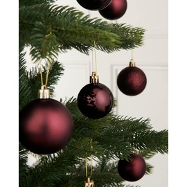 Burgundy Shatterproof Bauble, 50 Pack