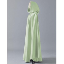 BEAUTELICATE Women's Wedding Hooded Cape Bridal Cloak Poncho Full Length Sage Green