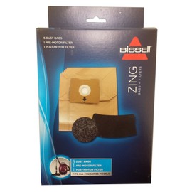 (5) Bissell Zing Cannister Vacuum Bags and (2) Filters Kit 4122 Series