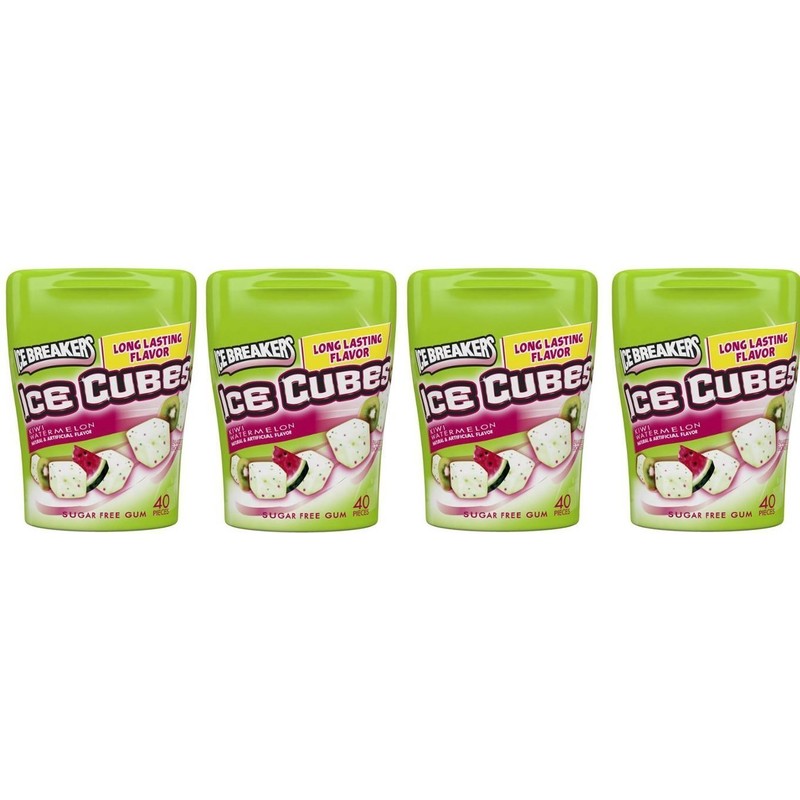 Ice Breakers Ice Cubes Sugar Free Gum, Kiwi Watermelon, 40-Piece