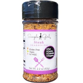 Simple Girl Steak Seasoning - Gluten Free, Sugar Free, Oil Free Spices and Herbs for Grilling and Healthy Meal Prep - 2.2oz