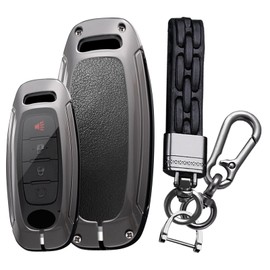 TECART Key Fob Cover Fit for 2023 2024 2025 Nissan Rogue Pathfinder X-trail Ariya 8 Gen th New Teana Car Key Case Shell Protector Cover with Keychain Gray