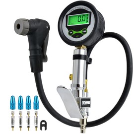 CycloSpirit Digital Bicycle Tire Inflator Gauge with Auto-Select Valve Type - Presta and Schrader Air Compressor Tool
