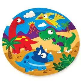 Baker Ross FC978 Dinosaur Party Plates - Pack of 10, Kids Plates, Birthday Party Plates, Paper Plates, Dinosaur Party Plates