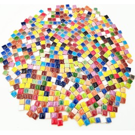 CarAngels Ceramic Mosaic Tiles DIY Home Decor Handmade Craft Ceramic Crafts 500g Solid Pattern (Various Colors)