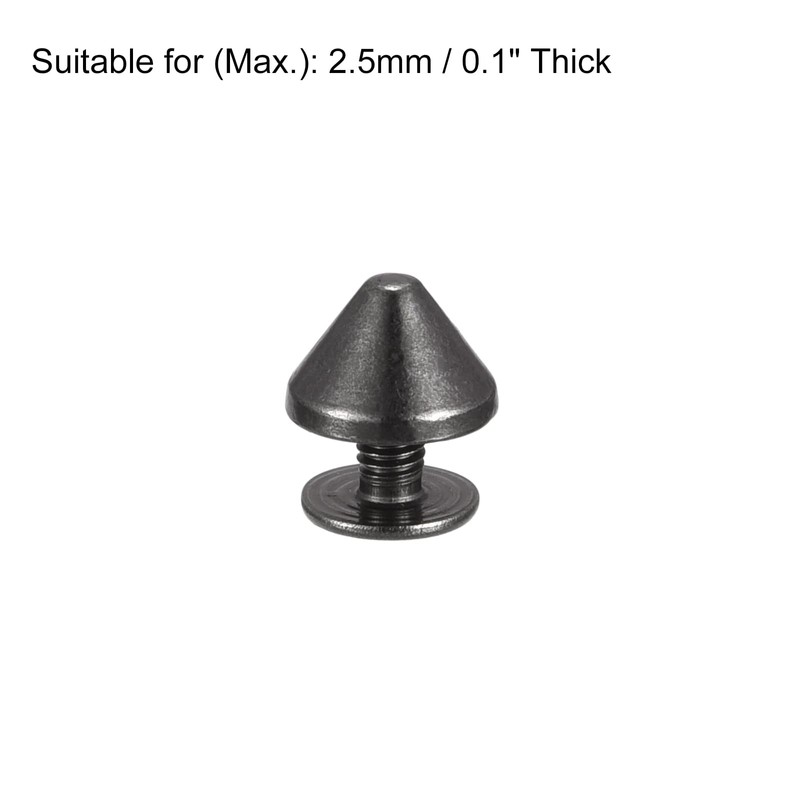 sourcing map 9x6mm Screw Back Rivets, 20 Sets Solid Leather