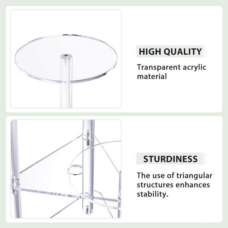 Sumerflos Acrylic Corner Plant Stand 3 Tier - Clear Indoor