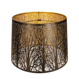 Large Metal Lampshade Forest Etching Forest Lamp Shade Pattern 12'' Top × 14'' Bottom × 10" Height Fits For Table Lamps and Floor Lamps Spider Fitter