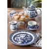 Churchill Blue Wollow 4 Teacup and 4 Saucer Set, Made