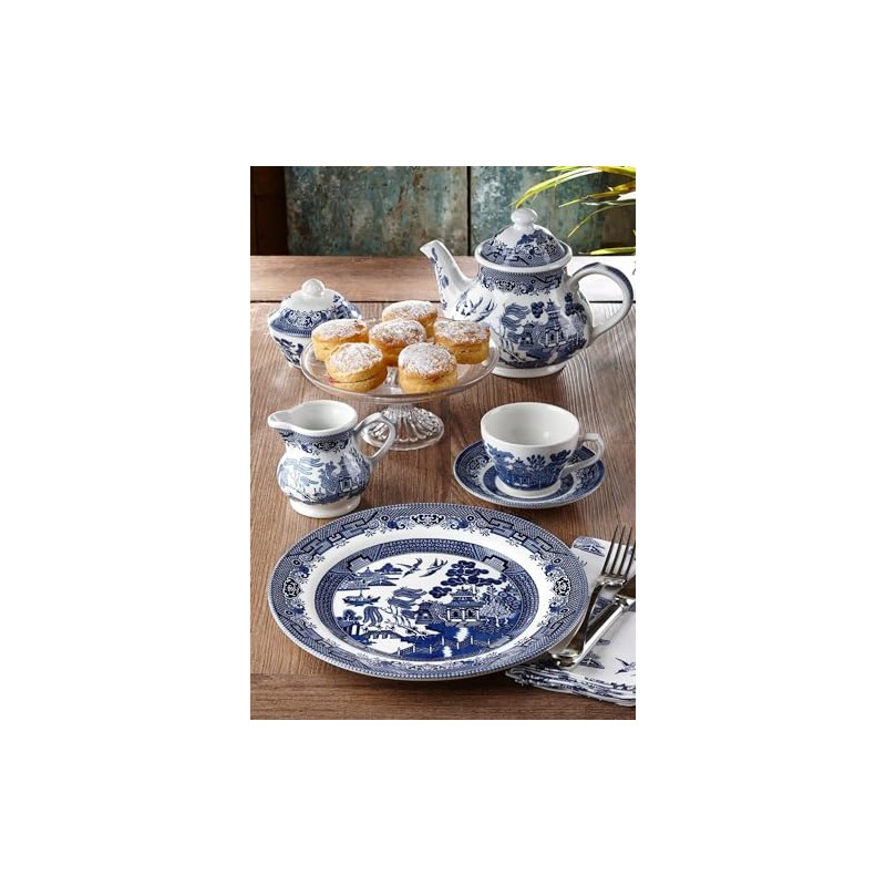 Churchill Blue Wollow 4 Teacup and 4 Saucer Set, Made