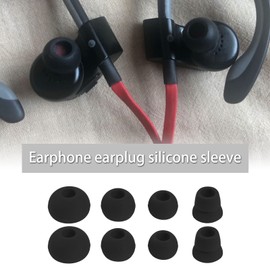 YINETTECH 12 Paar weiche Anti-Drop-Ohrstöpsel, Silikon-Schutzhülle, 4 Größen, kompatibel mit Powerbeat 2/Powerbeat 3 kabellosen Kopfhörern, Schwarz / Blau / Rouge