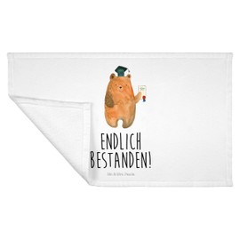 Mr. & Mrs. Panda Guest Towel Bear Exam - Gift, Teddy, Sports Towel, Examinations, Passed Exam, Certificate, Teddy Bear, Terry Towelling, Children