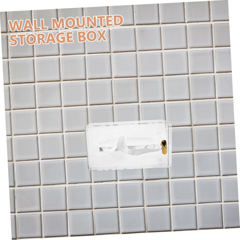 Ciieeo Bathroom Tissue Box Wall-Mounted Storage Holder Tissue Dispenser for
