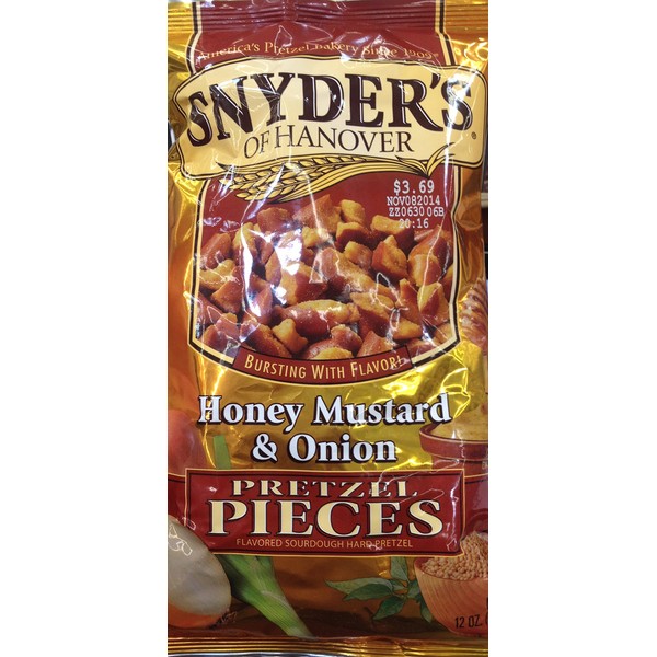 Snyder's PRETZEL PIECES Honey Mustard & Onion 12oz. (Pack of 6)