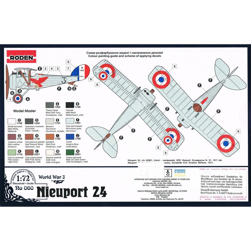 Roden 060 Modellbausatz Nieuport 24