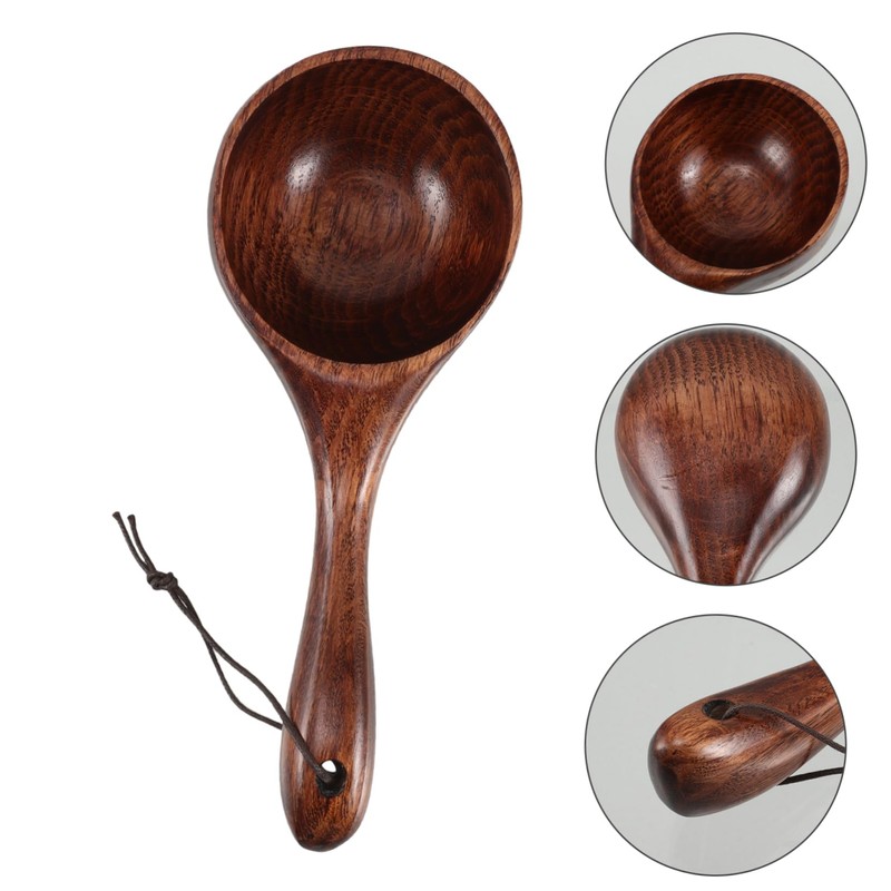 OHPHCALL Wooden Bath Scoop Water Pouring Spoon for Shower Sauna
