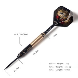 Cuesoul Dragon Deluxe Brass Steel Darts, 21 Grams
