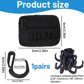 Umbrella Hook for Beach, Beach Umbrella Hook with 4 Hooks for Securing Towels and Bags, Beach Umbrella Portable Accessory for Holiday Makers,Detachable Hook for Beach Umbrella, for Beach,Camping Trips