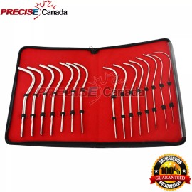 Precise Canada Guyon Sound Kit, Medical Surgical Steel 15 Pcs Sounding Set DS-1346-215