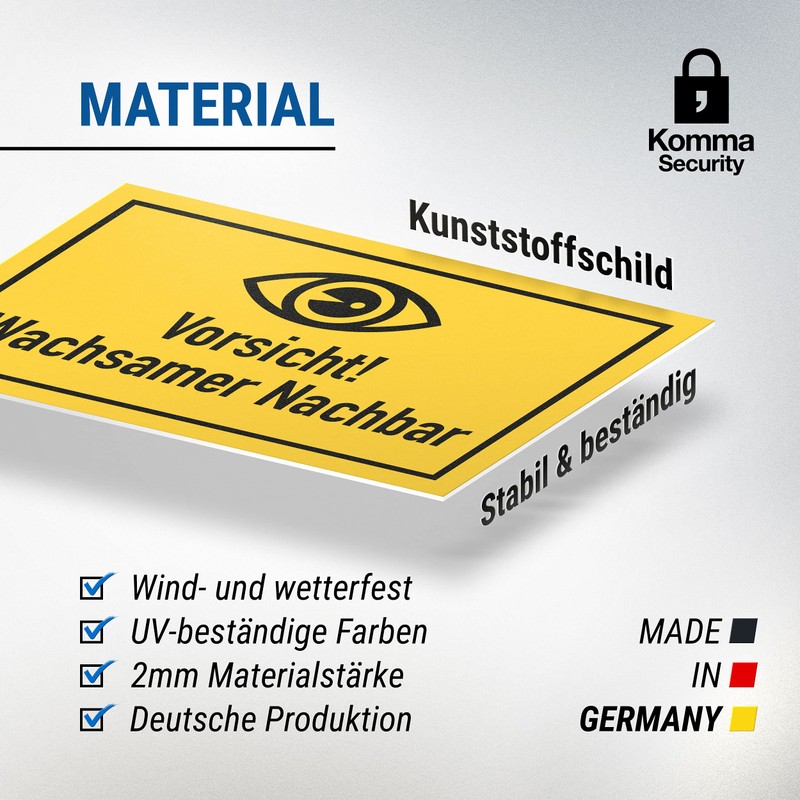 Komma Security Vigilant Neighbour Sign - Supplement Video Surveillance -
