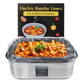 RSSCIIIUL Electric Roaster Liners 34 x 18 Inch, 4 Count Roaster Liners Disposable Fit 16, 18, 22 Quart Roasters, Roasting Oven Liners Cooking Bags for Immediate Cleanup
