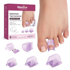 Welnove Hammer Toe Straightener for Curled Toes, 3 Pairs Women Large Purple
