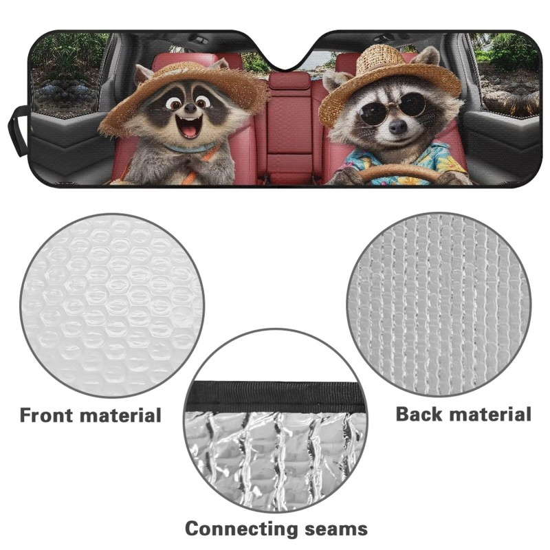 TSVAGA Windshield Sun Shade Funny Frog Car Sun Visor Compatible