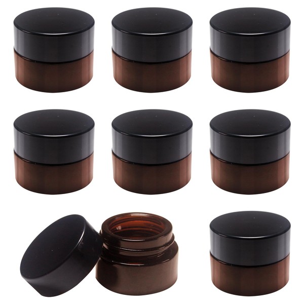 Brown Glass Ointment Jar, Cream Container, Small Tin with Lid,