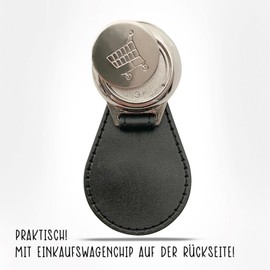 Huuraa Key Fob Clover Silhouette Pendant Size with Lucky Charm Motif Gift Idea for Friends and Family, Metal with faux leather