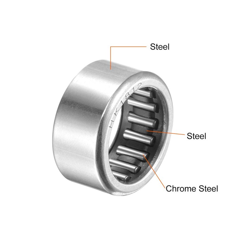 sourcing map HK1812 Needle Roller Bearings 18mm Bore 24mm OD
