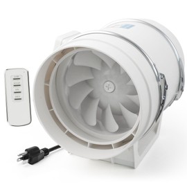 Voltset 8 Inch Duct Fan, Inline Ventilation Exhaust Fan with Remote Control, 740 CFM Duct Intake High Efficiency Air Fan for Vent Bathroom, Kitchen, Grow Tent, Hydroponics, 3D Printer
