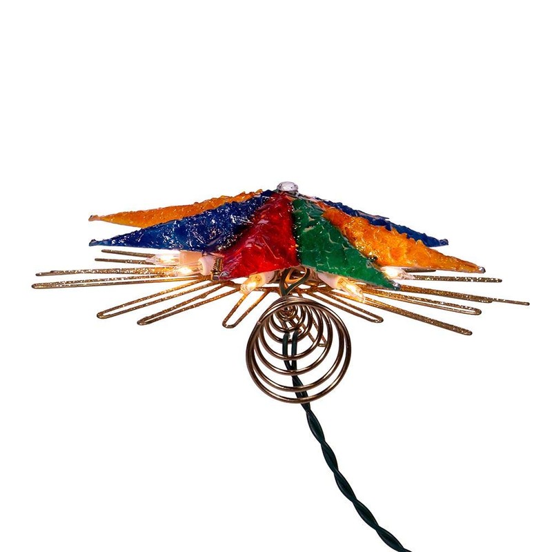 Kurt S. Adler 9.5-Inch UL 10-Light 8-Point Capiz Multi-Color Star