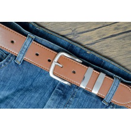 Ossi 38mm Belt with Double Loop for Men in Black, Brown or Tan (Small (28" - 32" waist), Tan)
