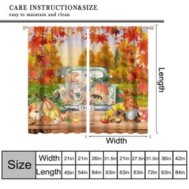BenYaSong - Cortina de ventana para decoración de otoño, calabazas de otoño, flores de arce, girasoles, cosecha de Acción de Gracias, granja para el hogar, cocina, restaurante, decoración de ventana,