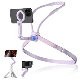 Magnetic Neck Phone Mount for Recording,Magnet Neck Mount for Phones,Lightweight POV/Vlog Selfie Mount Chest Necklace CellPhone Holder with 3 Removable Arm & Quick Release,Content Creator for Video